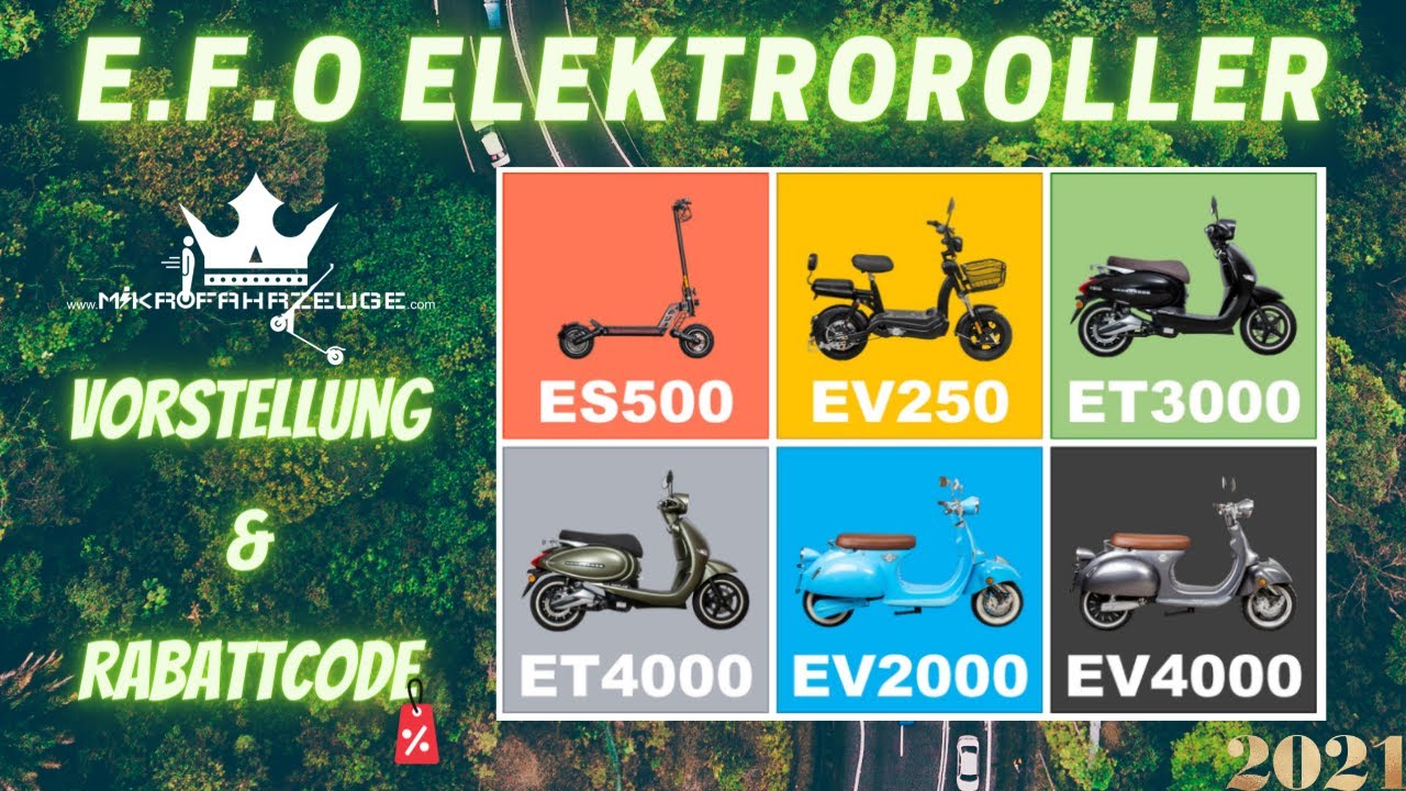 🔥 E.F.O Elektroroller 🔥 ES500 EV250 ET3000 EV2000 ET4000 EV4000. Vom E Scooter bis zum E-Motorrad 🔋