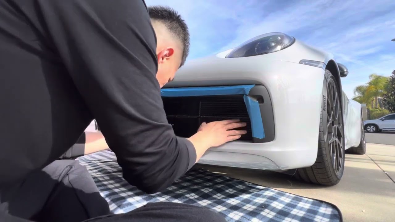 Porsche 992 Sport Design Front Fascia Radiator Grill Installation