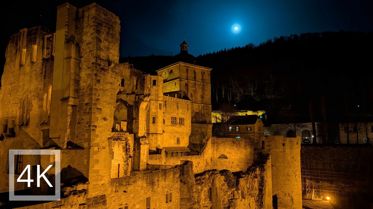 Heidelberg Castle at Night – The Most Romantic City in Germany | Walking Tour Heidelberger Schloss