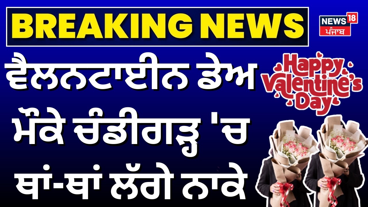 Valentine Day ਮੌਕੇ ਚੰਡੀਗੜ੍ਹ 'ਚ ਥਾਂ-ਥਾਂ ਲੱਗੇ ਨਾਕੇ, ਗੇੜੀ ਰੂਟ 'ਤੇ ਪੁਲਿਸ ਦਾ ਪਹਿਰਾ| Chandigarh News| N18V