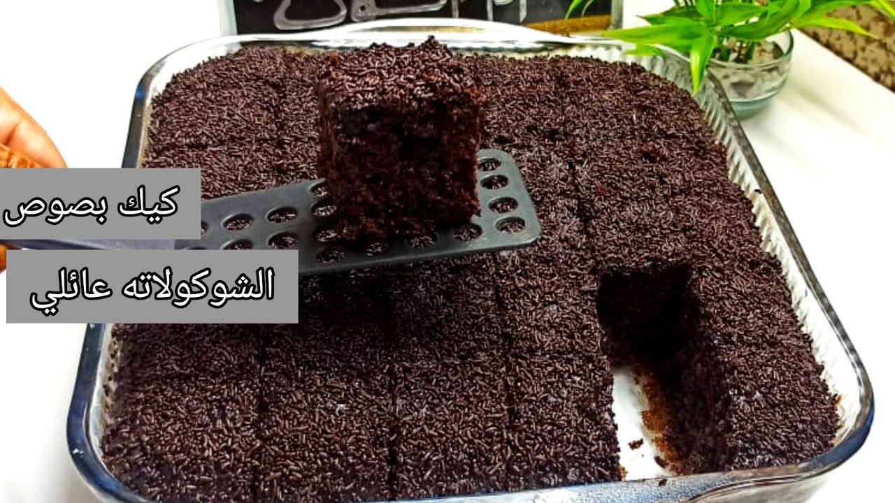 ألذ كيك عائلي بصوص الشوكولاته اسفنجي واقتصادي كيعطي 36قطعة كيك كدوب فالفم