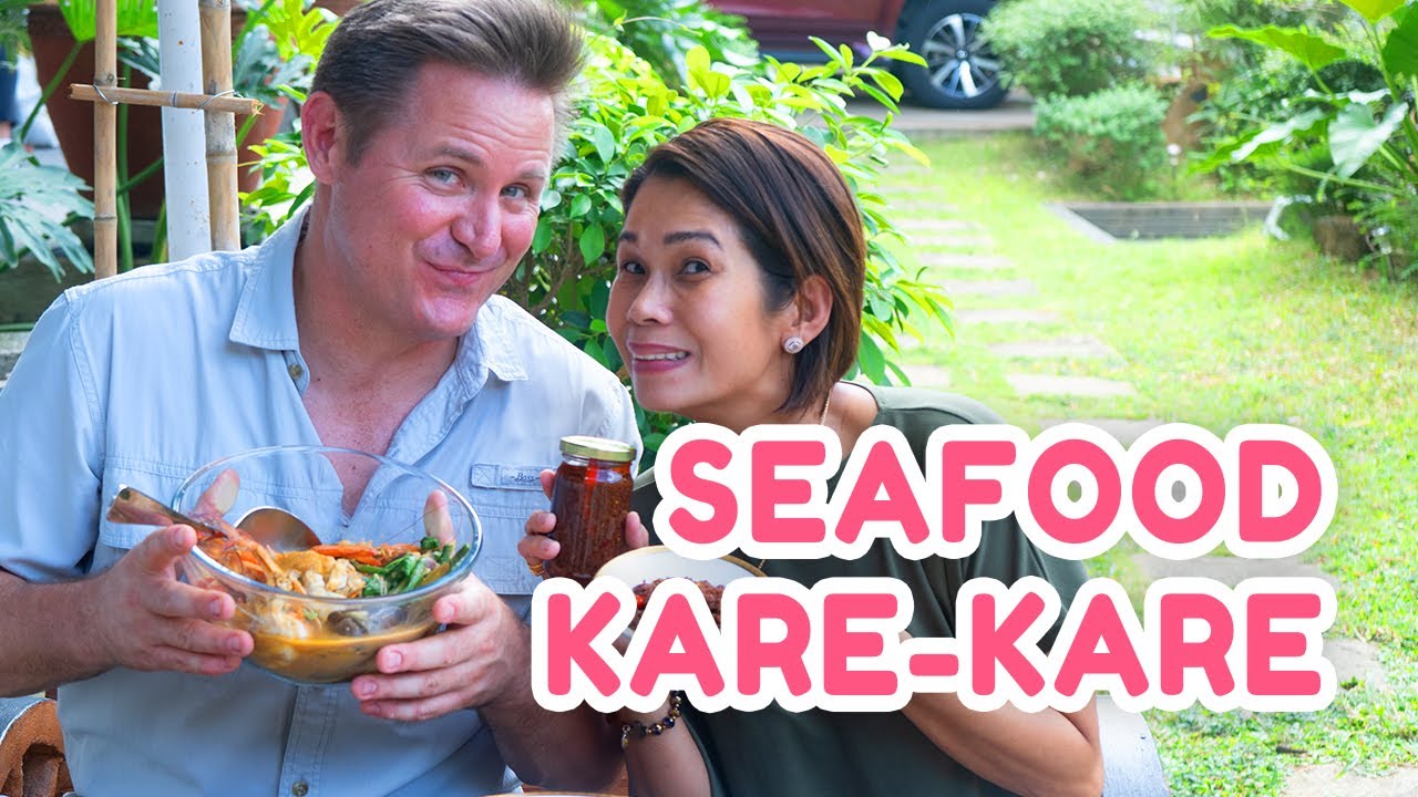 SEAFOOD KARE-KARE + BAGOONG CHALLENGE NI PAPANG! (KINAYA KAYA NIYA?!) | PokLee Cooking