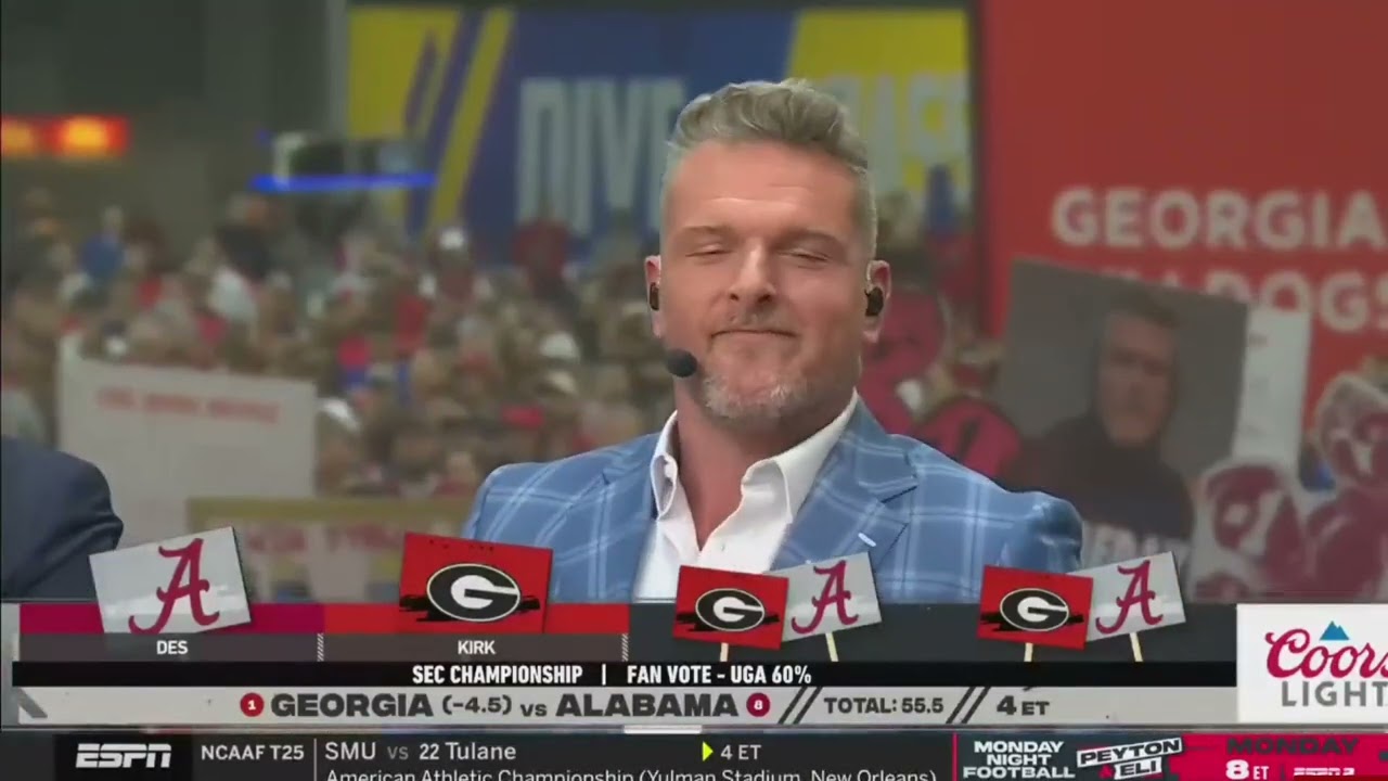 Pat McAfee picks ALABAMA after TROLLING Georgia fans