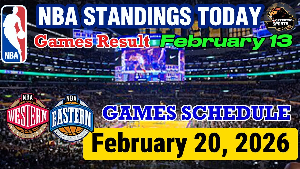 NBA STANDINGS TODAY as of FEBRUARY 13 | GAMES RESULT | GAMES SCHEDULE FEBRUARY 20, 2026