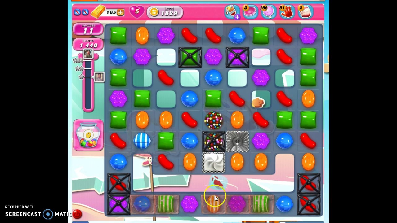 Candy Crush Level 1829 help w/audio tips, hints, tricks