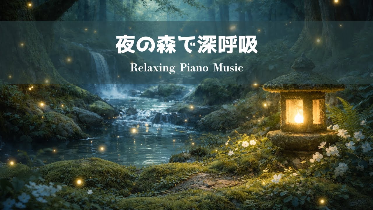 【睡眠用BGM】夜の森で深呼吸｜安心して眠れるやさしいピアノ｜60分
