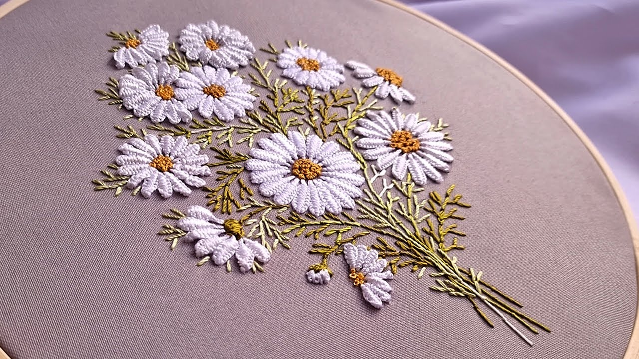How To Make Stunning Daisy Art With Just Needle And Thread!
