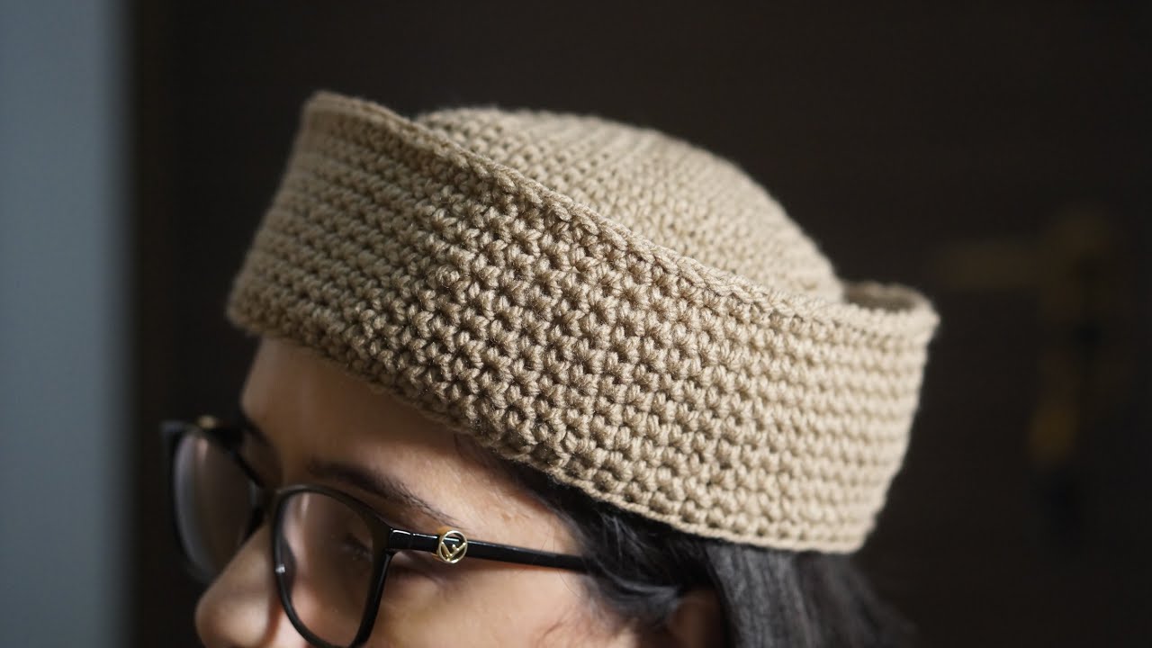 Left-handed: How to crochet the single crochet sailor hat 