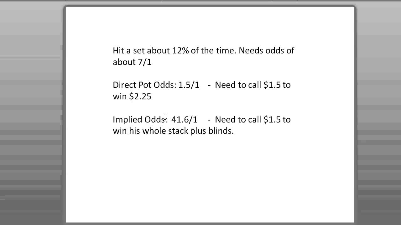Implied Odds in Poker