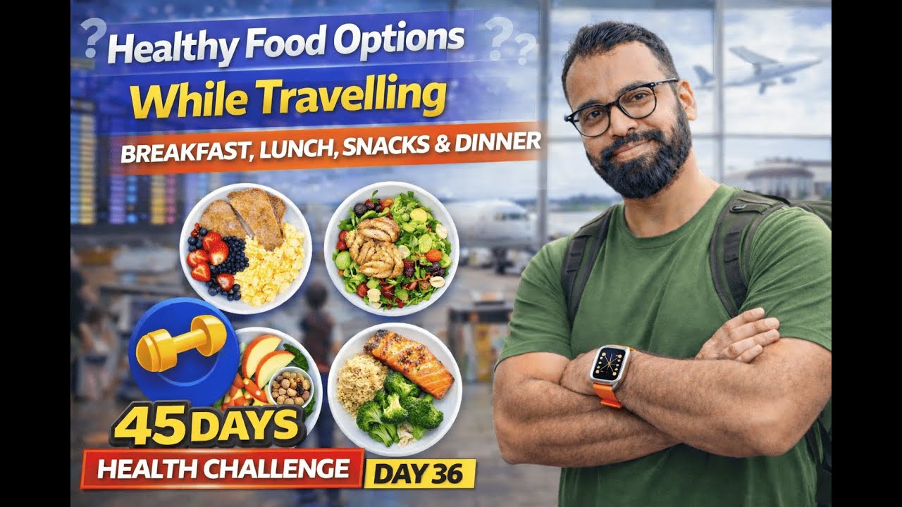 Healthy Food Options While Travelling | Breakfast, Lunch, Snacks & Dinner | Day 36 new
