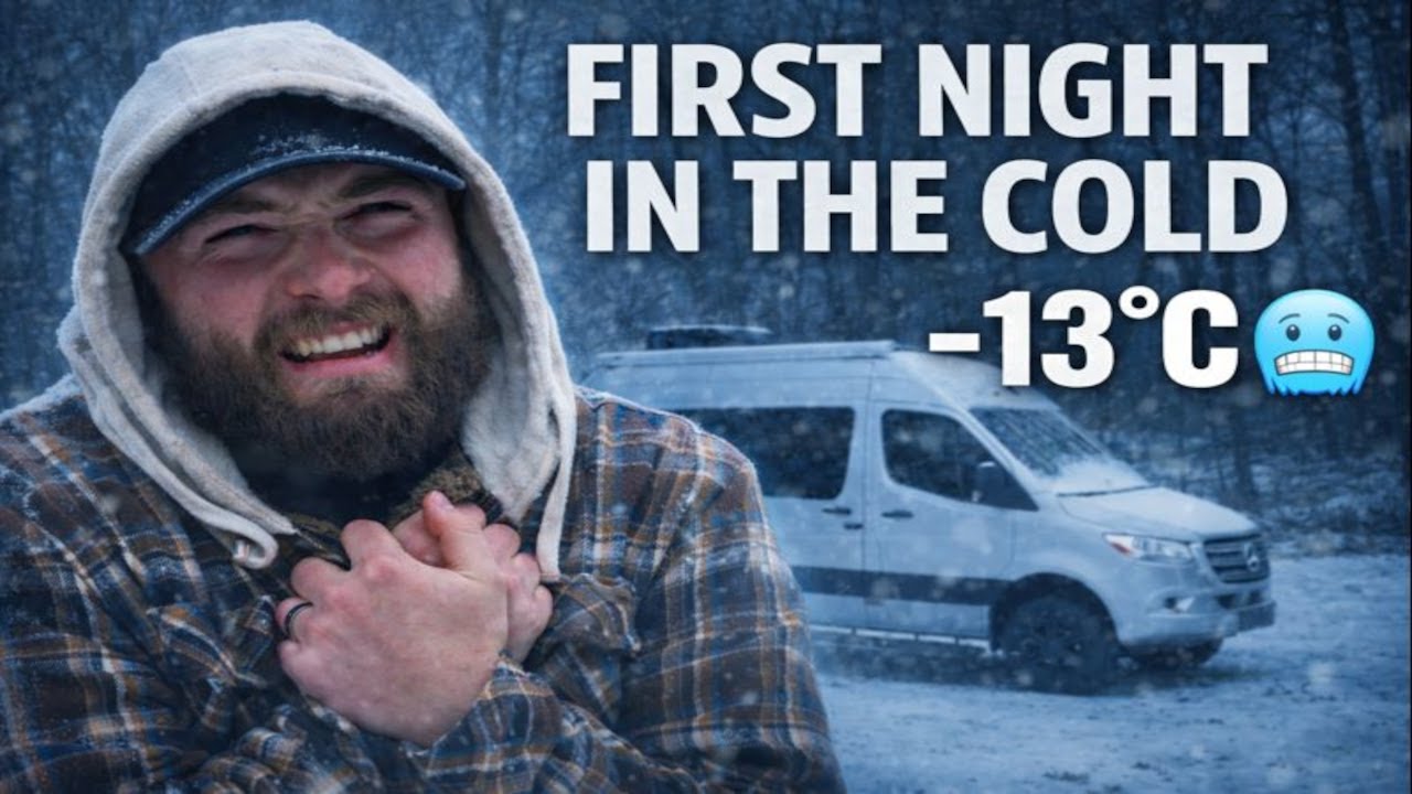 Первая ночь в нашем автодоме | -13°C