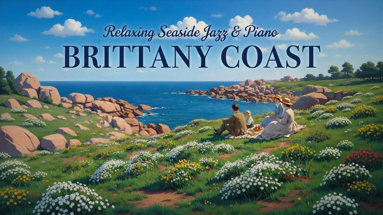 BRITTANY COAST 🌊 French Instrumental Music — Relaxing Picnic Jazz | Pink Granite Coast Ambience
