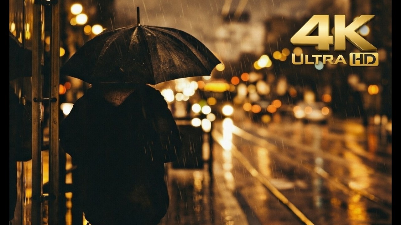 2 Hours of Heavy Rain in the City | Relaxing Night Ambience for Sleep & Study]