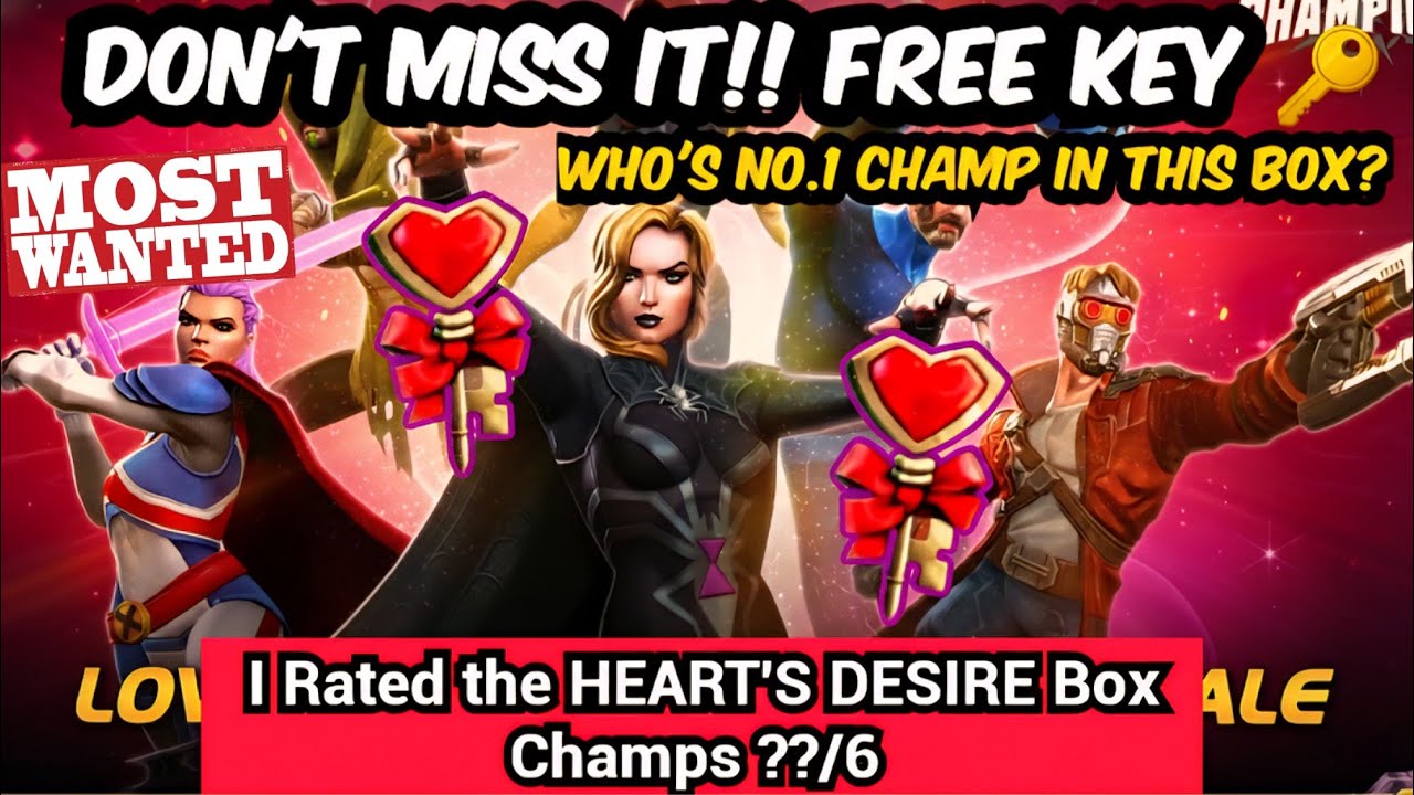 Don't Miss IT- Free Key! I Rated the HEART'S DESIRE Box Champs ??/6 | Who's No.1 Champ in this Box?