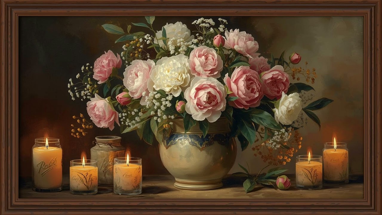 Frame TV Art 4K  Pink Peonies Mood Art for TV Still Life