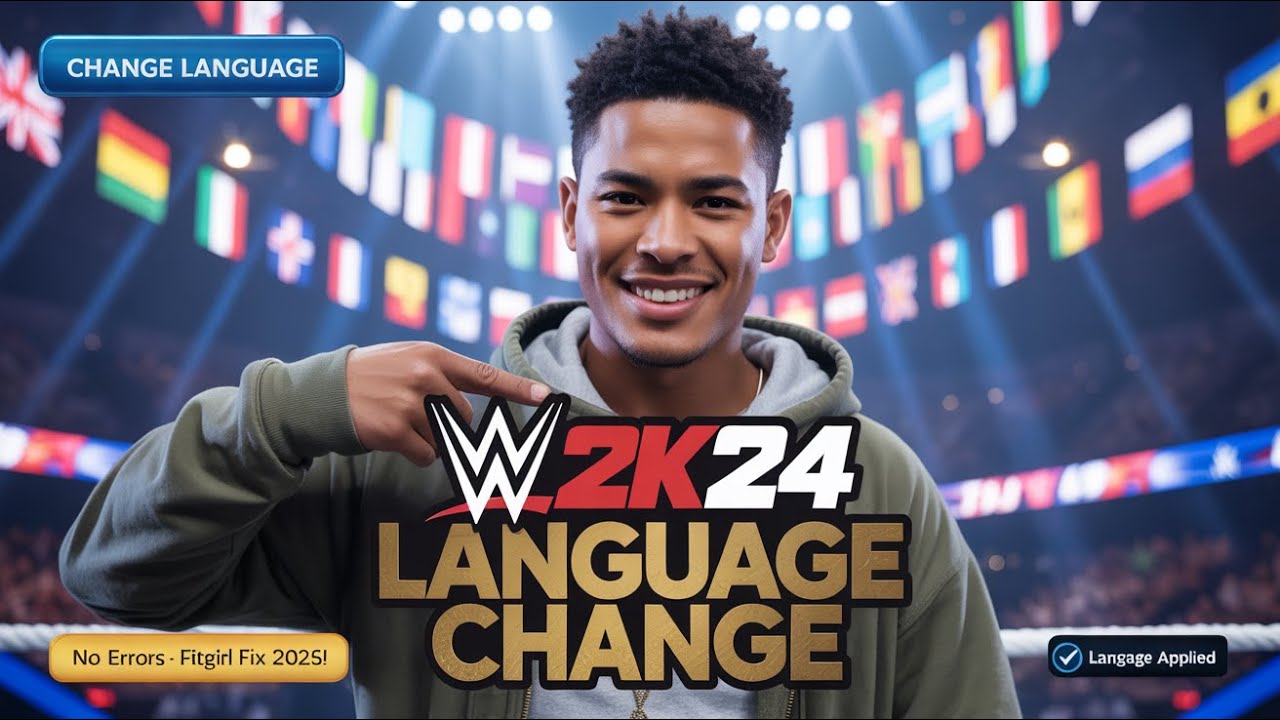 Как изменить язык на любой другой в WWE 2K24 PC (2025 Fitgirl Repack)