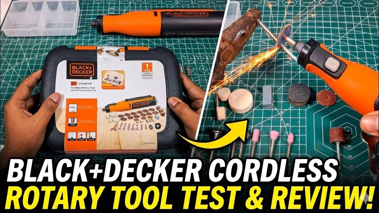 BLACK+DECKER BCRT8K35-B1 8V 1.5Ah MAX Cordless Rotary tool Test & Unboxing Review