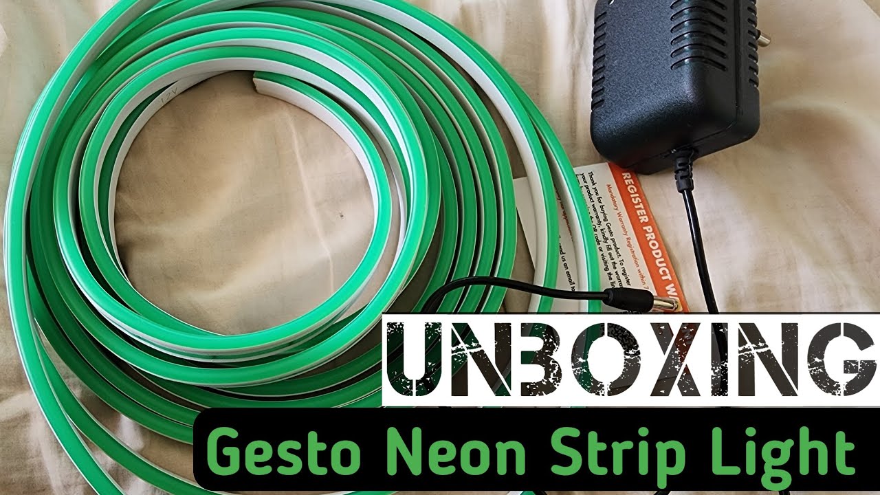 Unboxing Gesto 16.4 Feet LED Neon Strip Rope Lights | 12V Adaptor | Brighten Up Your Space!