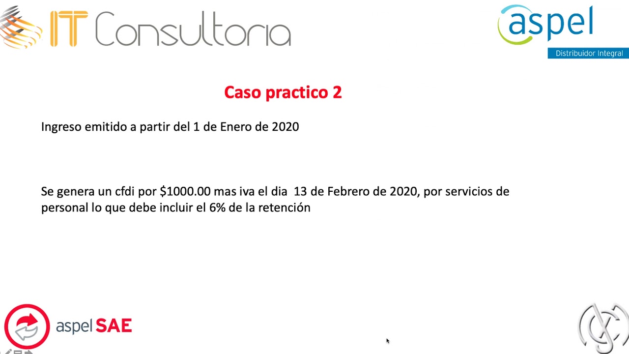 Retención de iva al 6% con Aspel SAE 7.0