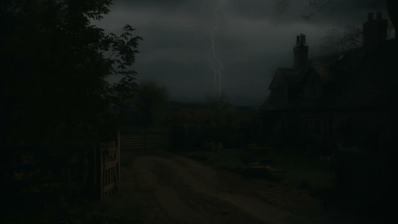 Dark Forest Trail at Night | Echoing Thunder Through Leaves | Calm Sleep Ambience