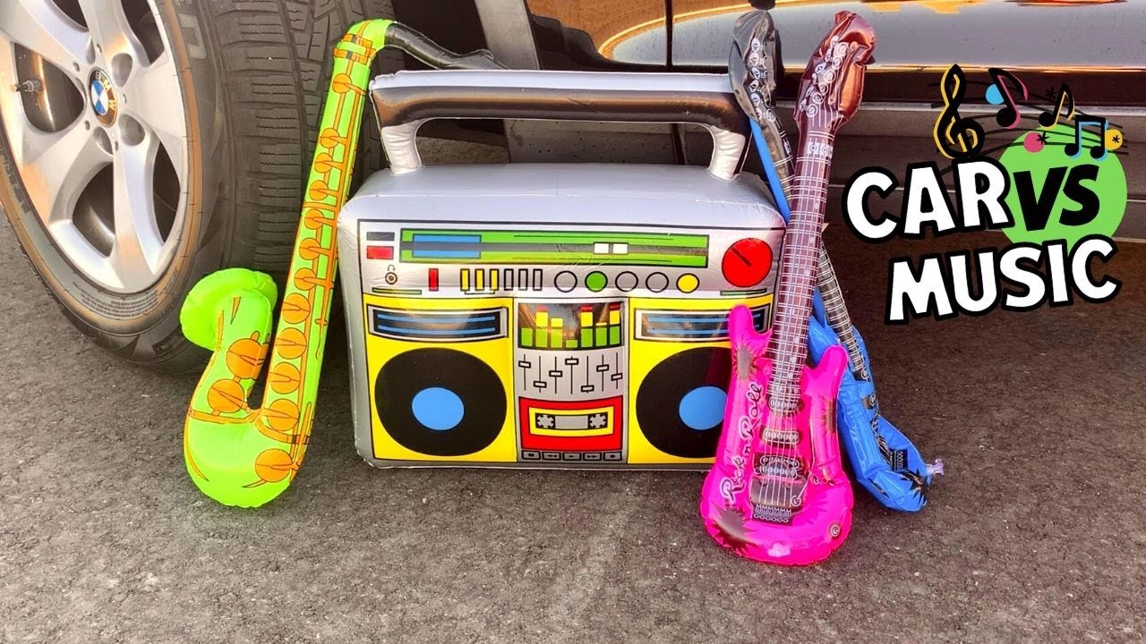 Crushing Crunchy and Soft Things by Car ASMR // Car vs Boombox Inflatable Pop!!!