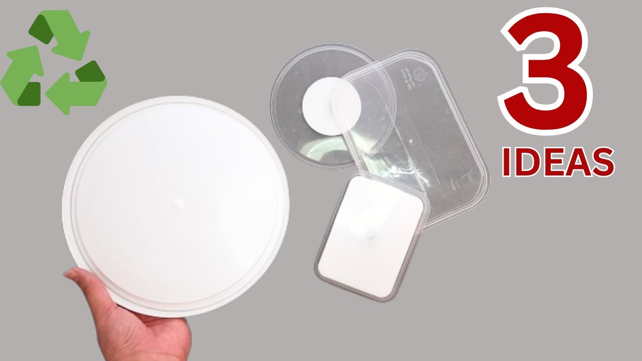 3 GENIUS WAYS TO REUSE PLASTIC LIDS! PLASTIC COVER DIY IDEAS♻️💡
