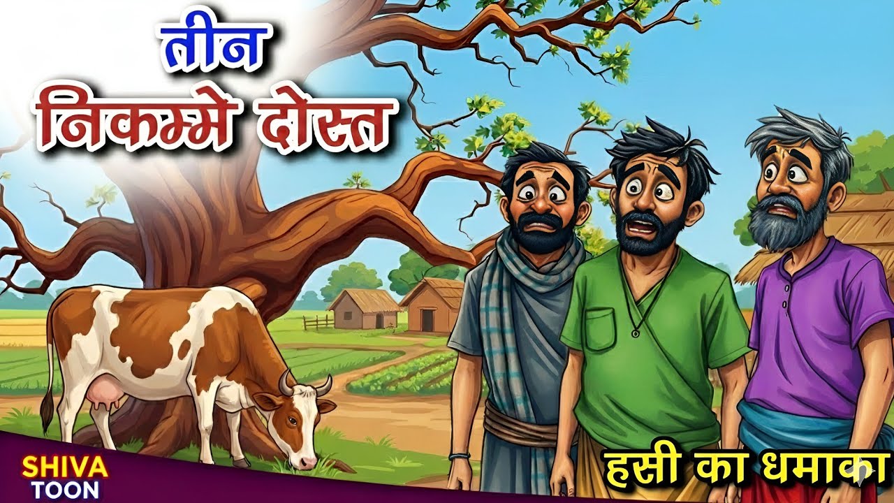 तीन निकम्मे दोस्त, हसी का धमाका, TEEN NIKAMME DOST, HANSEE KA DHAMAAKA, Hindi New Story, SHIVA TOON