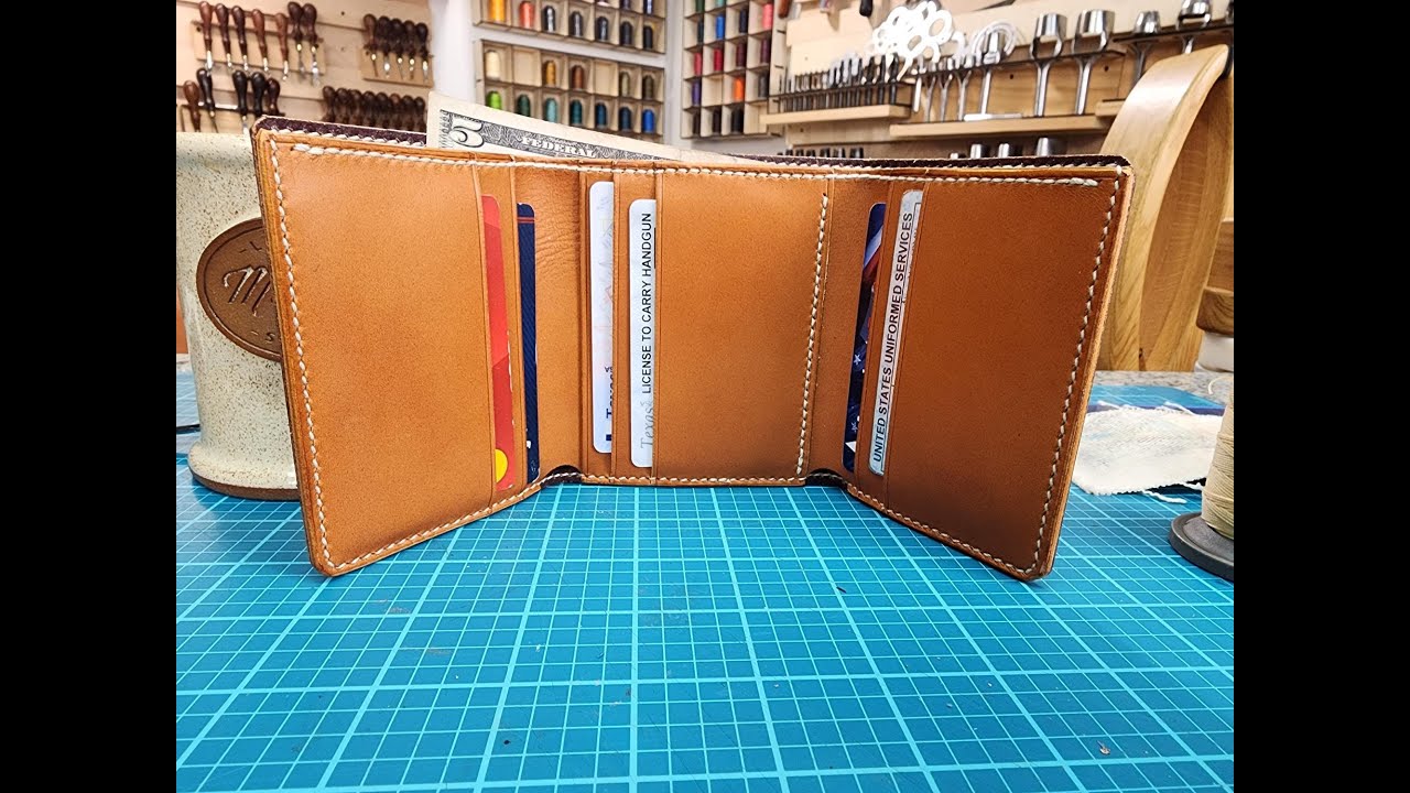 Making a Leather Tri Fold 2 0 Wallet with stacked pockets