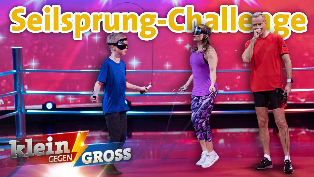 Seilsprünge mit verbundenen Augen: Vincent (10) vs. Henry Maske & Regina Halmich | Klein gegen Groß