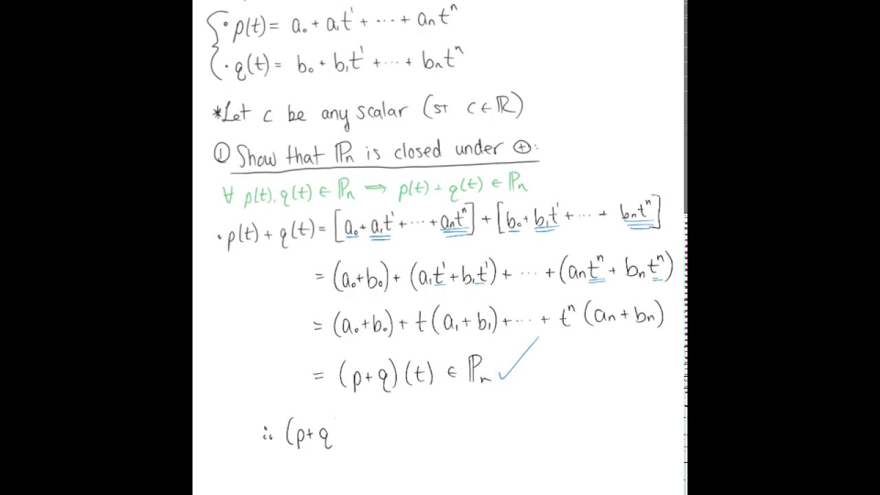 Polynomials As Vector Spaces