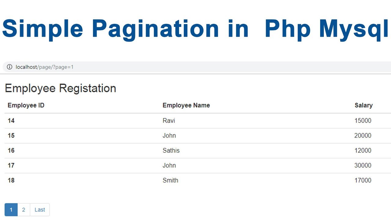 Simple Pagination in  Php Mysql