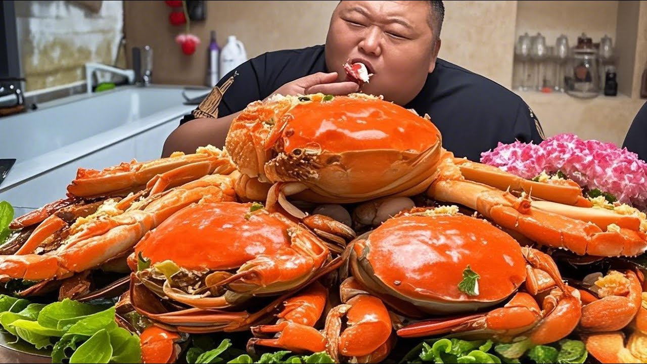 帝王蟹和大波龙当饭吃，清蒸加盐焗太香了，大口吃肉兄弟们过瘾了！【胖猴仔】