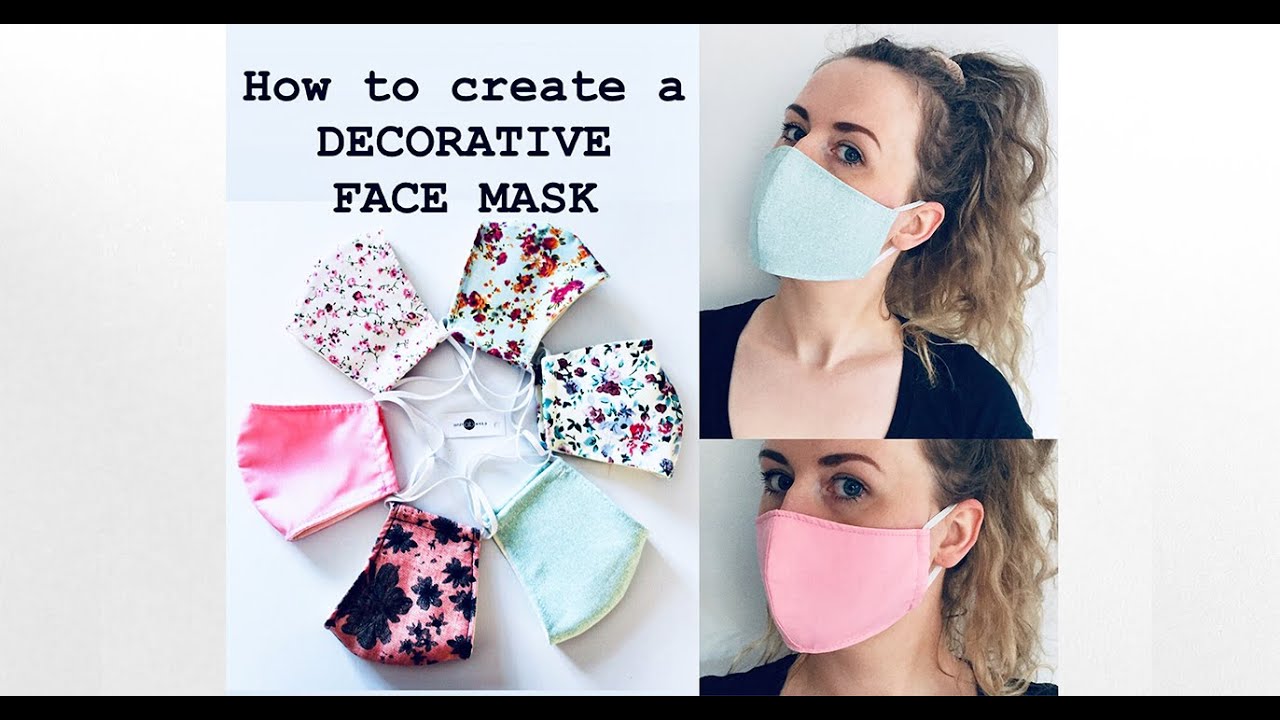 Face mask diy tutorial, How to make lined face mask, Decorative cotton face mask diy, Anita Benko