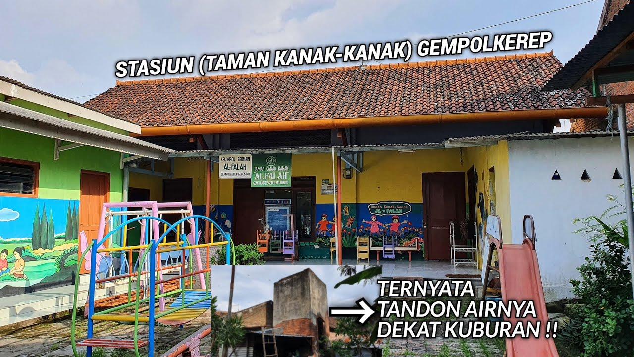 STASIUN GEMPOLKEREP DISULAP JADI TAMAN KANAK-KANAK | REL MATI KRIAN - GEMPOLKEREP - PLOSO
