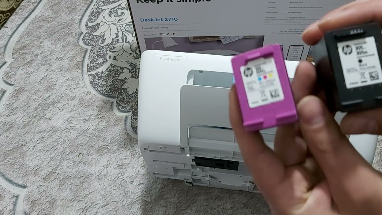فتح وتشغيل طابعة HP Deskjet 2710