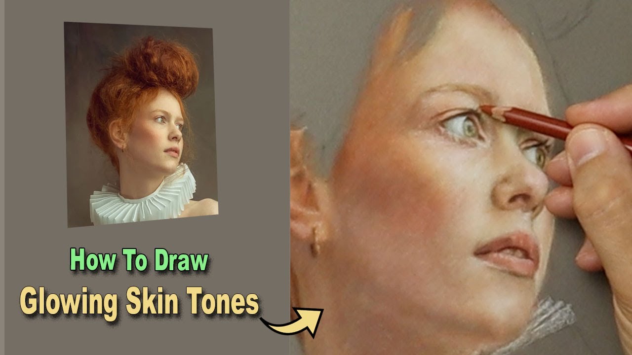 Pastel Portrait Tutorial ~ How to draw Realistic glowing SKIN TONES using  Pastel Pencils