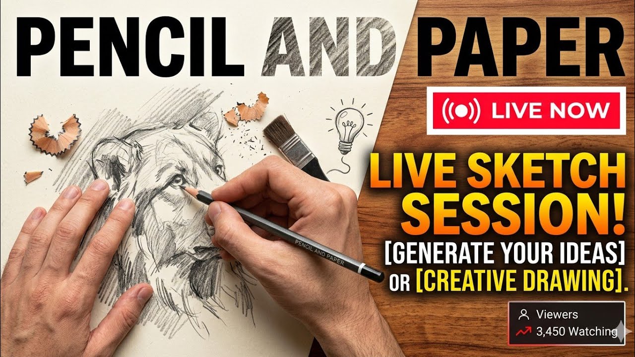 Making drawing with pencil