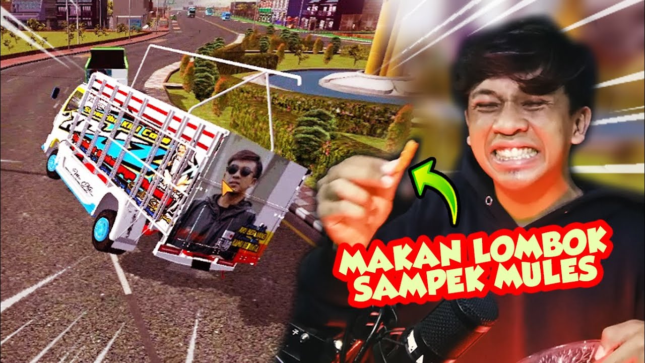 Challenge Kalo Nabrak Makan Lombok 😩 - Bussid