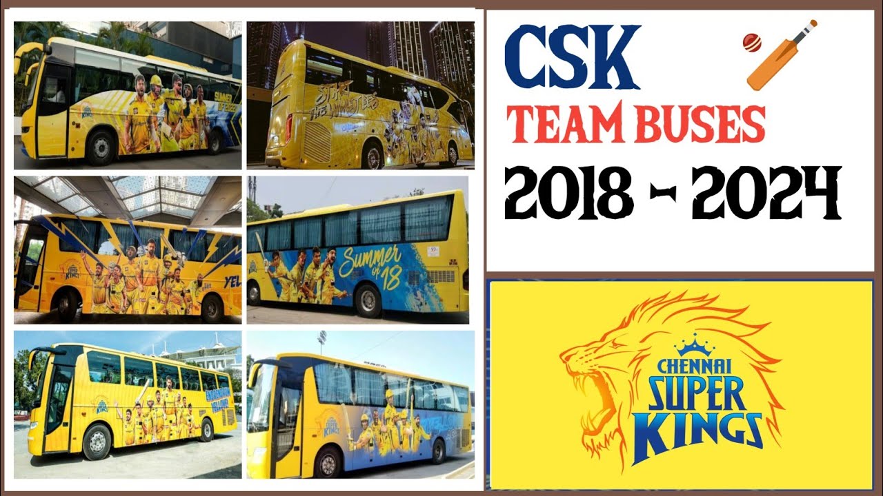 Chennai Super kings Team Bus  2018-2024 \\ CSK Team bus.