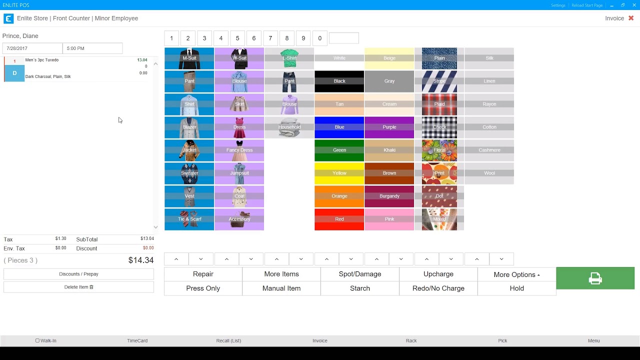 Detailing Invoices | Enlite POS | Dry Cleaning POS