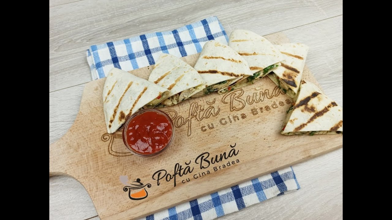 Quesadilla cu piept de pui - reteta rapida de lipii umplute, mai gustoase decat shaorma (p)