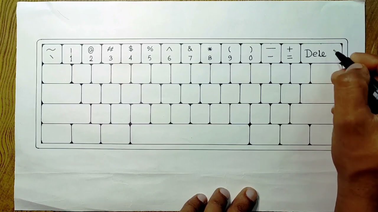 Easy keyboard drawing/How to draw computer keyboard easy steps