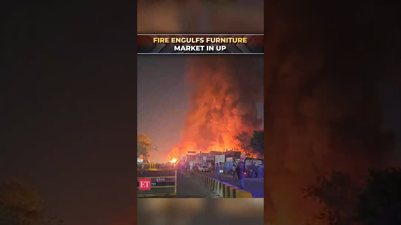 Massive fire erupts at Shahberi furniture market in UP's Greater Noida