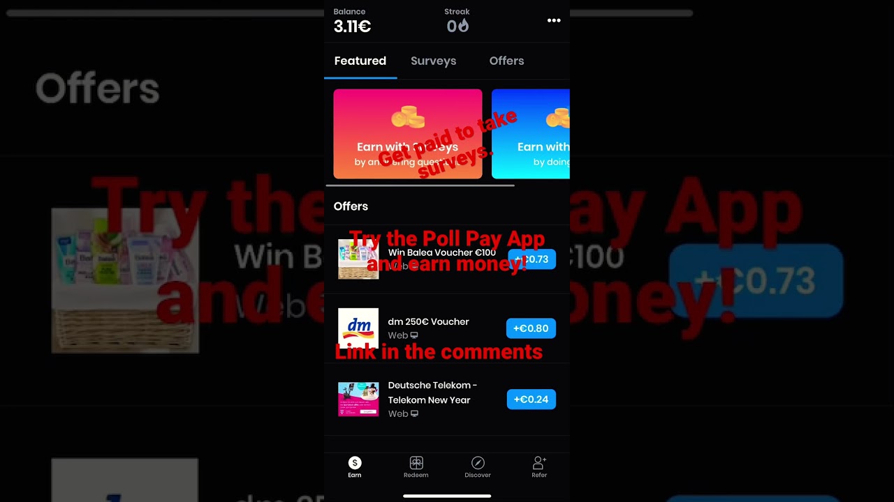 Get paid to take surveys.try the Poll Pay App #shorts