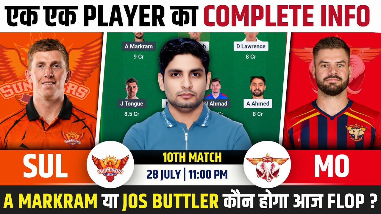 SUL vs MO Dream Team, SUL vs MO The Hundred Men's Competition 2026 Match Dream Team Prediction