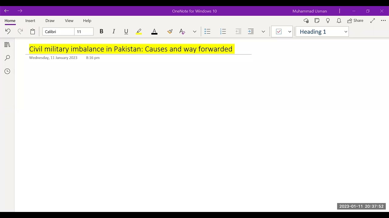 Lecture 6: Civil Military relations in Pakistan || Current Affairs with Sir Usman PAS || CSS