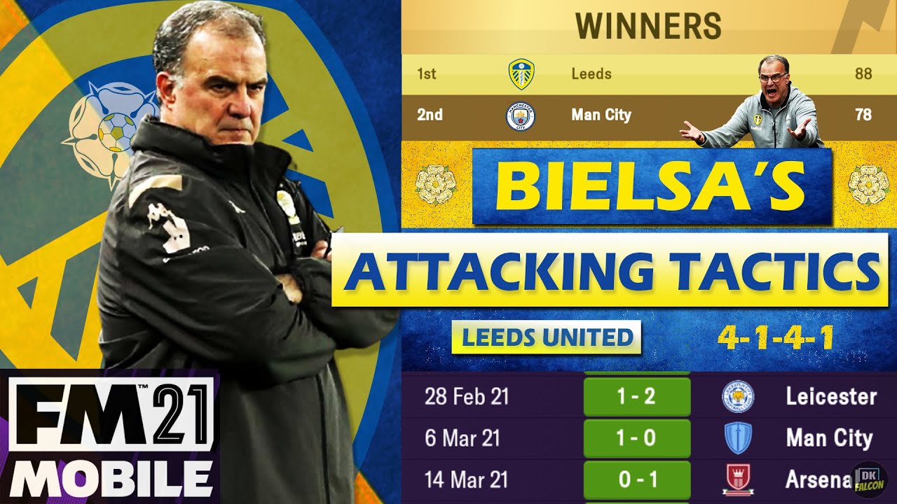 Football Manager 2021 MOBILE - MARCELO BIELSA'S ATTACKING TACTICS (4-1-4-1)