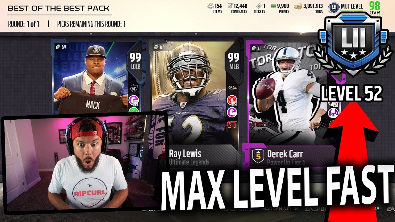 MAX LEVEL!! FREE COINS AND NEW PACKS!! FASTEST WAY TO LEVEL UP | MADDEN 18 PACK OPENING
