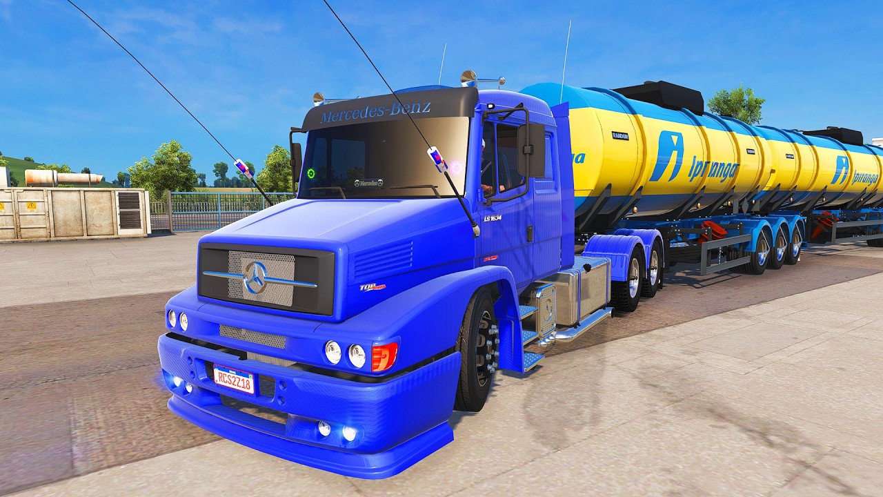 M-Benz LS 1938+Novo Painel na Pressão no Randon Tanque Gasolina (50 t)Ets2 V1.58