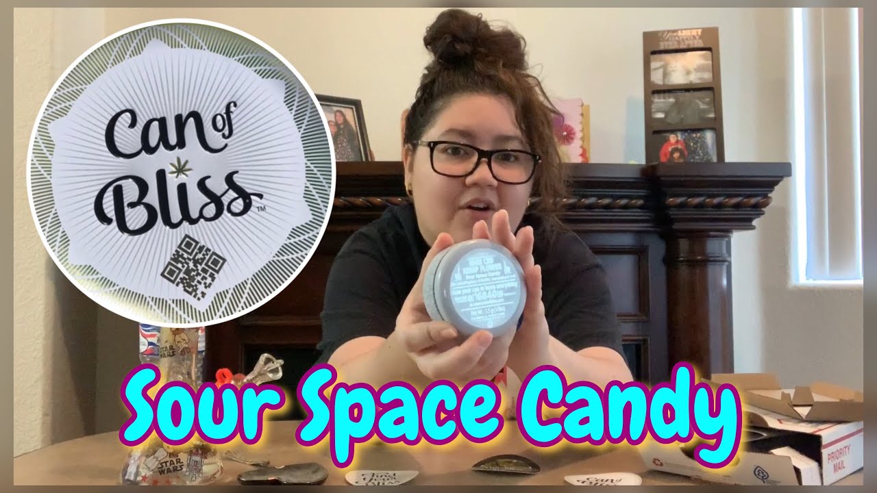 Can of Bliss Sour Space Candy CBD hemp flower review